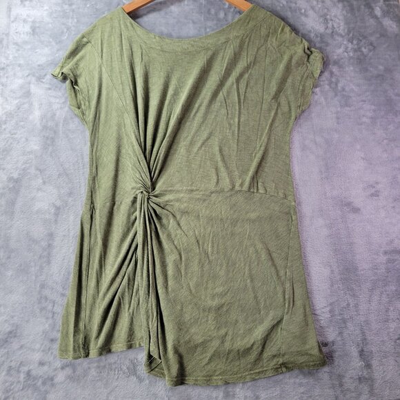 By Anthropologie Womens Green Knot Front Top XS Asymmetrical‎ Draped Casual - Picture 1 of 9